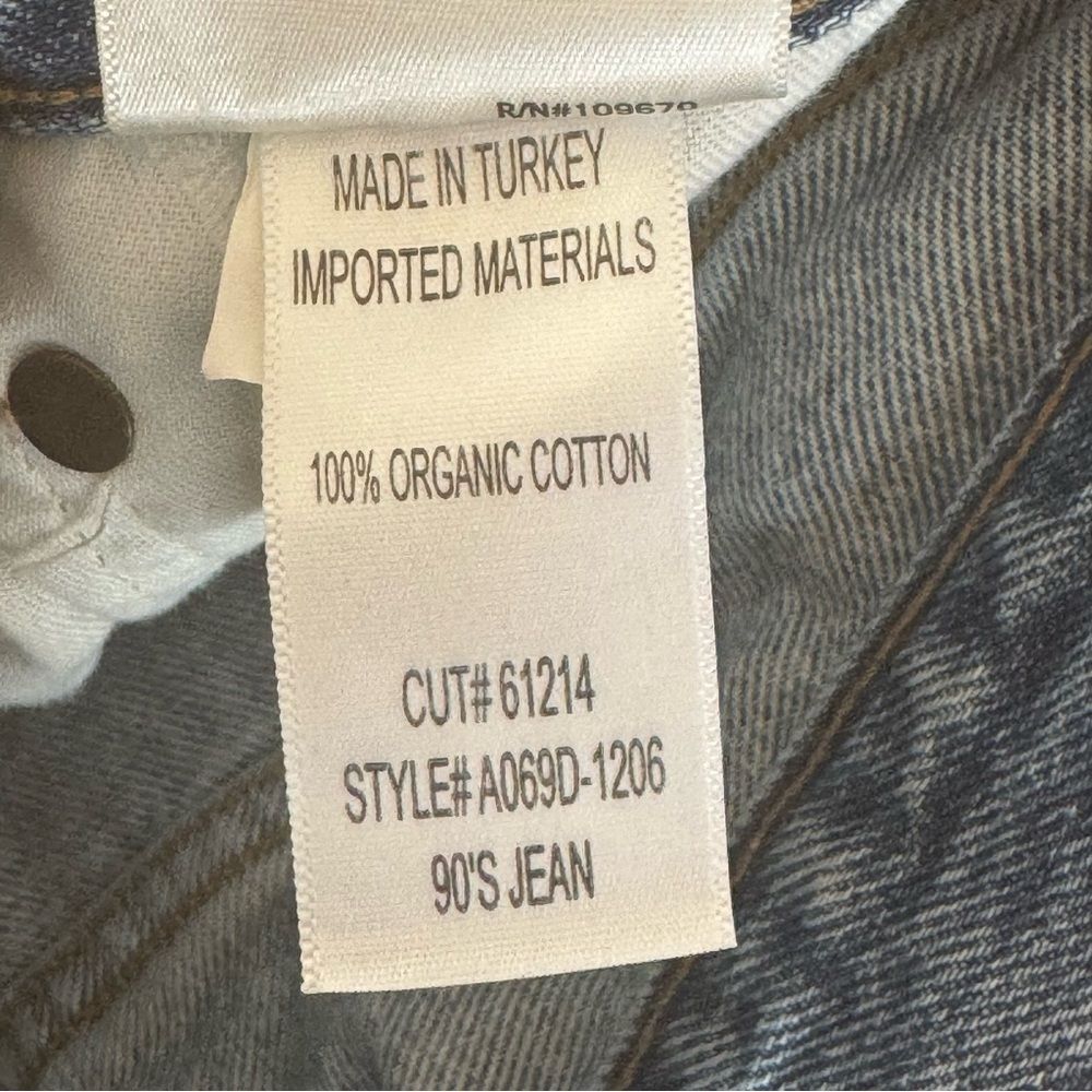 Agolde 90’s High Rise Loose Fit Raw Hem Jeans in Isolate Sz 26 - Picture 10 of 12